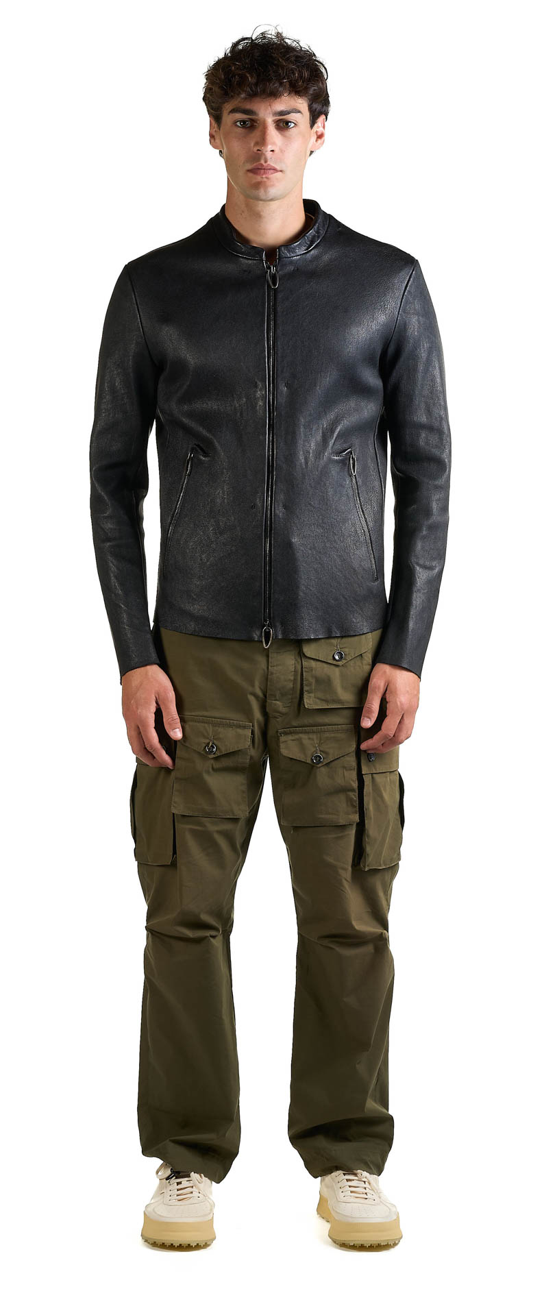 DANIELE BASTA LEATHER AND SILVER JACKET